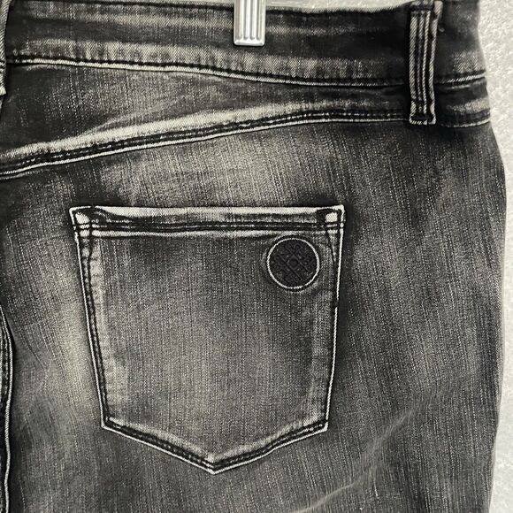 Laurie Felt Pull On Jeans Size 2X Black SILKY WATER PAINT Skinny Stretch NEW - Picture 6 of 12